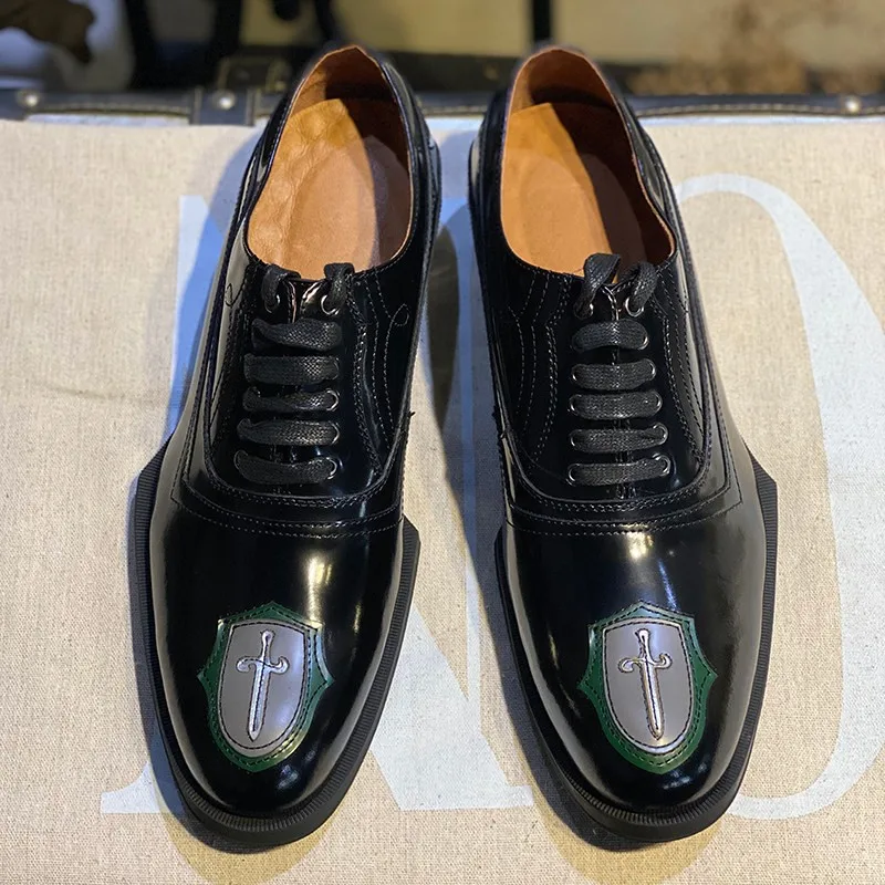 JINIWU 2026 Gentleman Formal Shoes for Men, Handmade Elegant Cow Leather Lace Up Special Shape Sole Oxford Dress Shoes