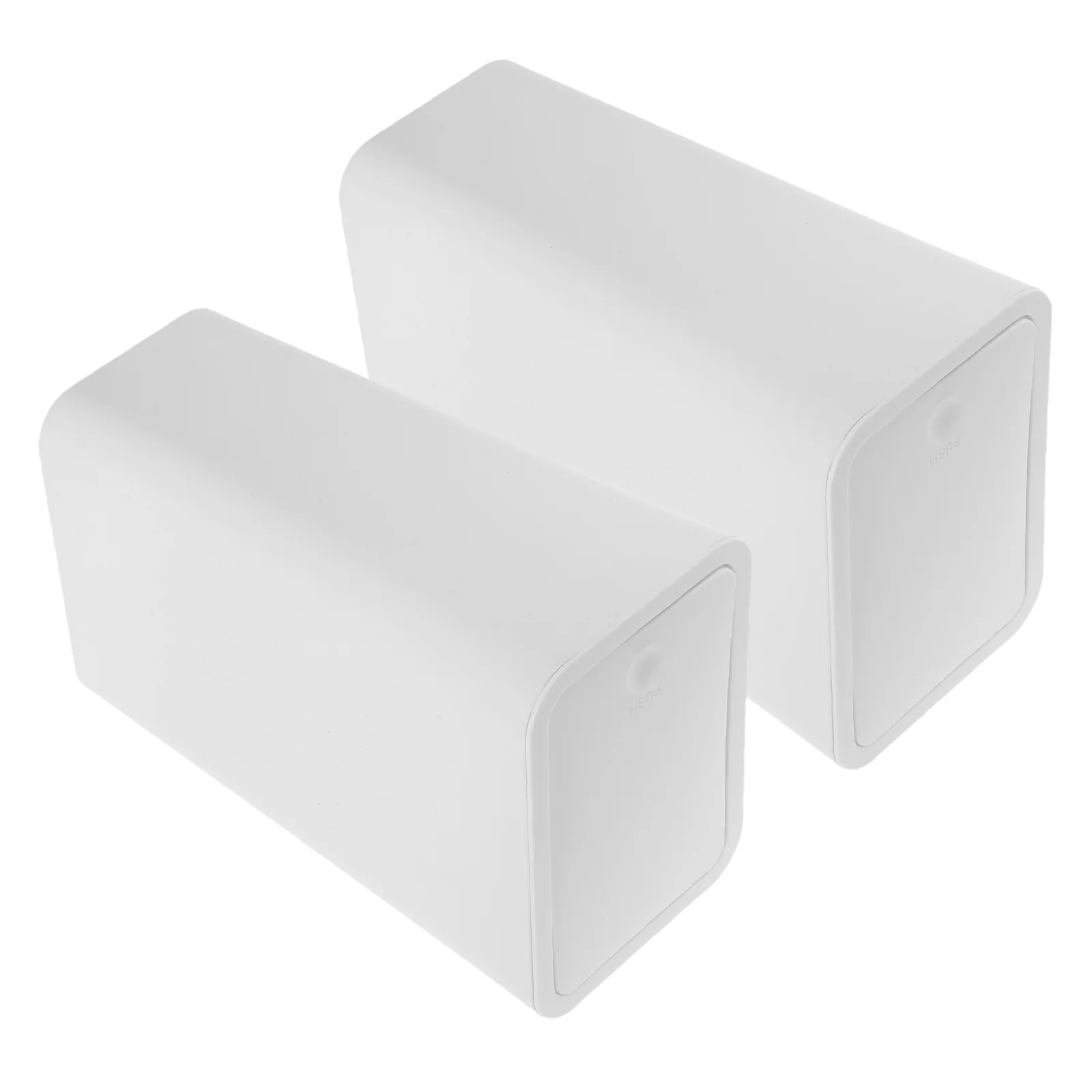 

2Pcs Press Top Square Trash Can Press Lid Plastic Garbage Bin Bathroom Living Room Office Desktop Waste Bin Bathroom Trash Can