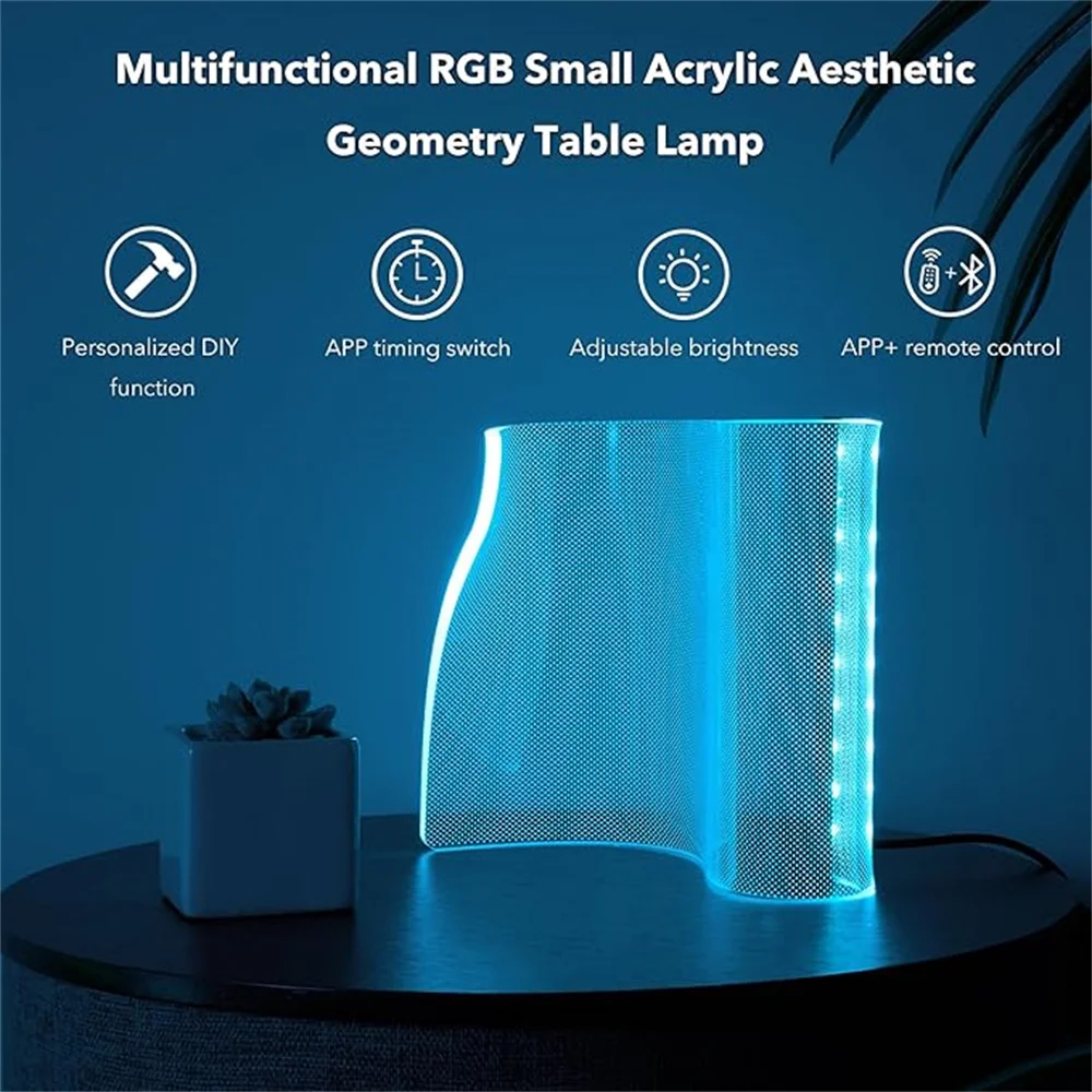 LED Light Guide Acrylic Atmosphere Table Lamp E-sports Room Bedroom Sound Pickup Rhythm New And Unique Atmosphere Lighting Lamp