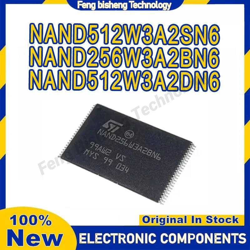 NAND256W3A2BN6ชิปวงจรรวมแฟลช TSOP48 NAND512W3A2DN6 NAND512W3A2SN6 32MB