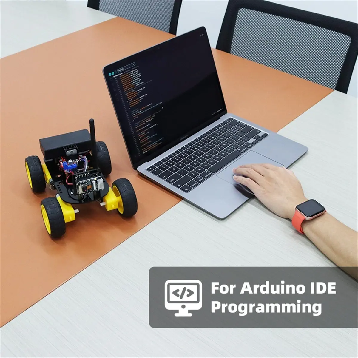 ●4WD Smart Robot Car ESP32 Camera Wifi Automation Kit for Programming ESP Robot with Antenna Learning Coding Kit-ABFB