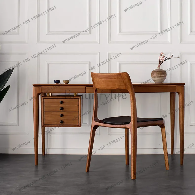 LXSimple Nordic study desk Small apartment writing desk Solid wood, whole body polishedSSS