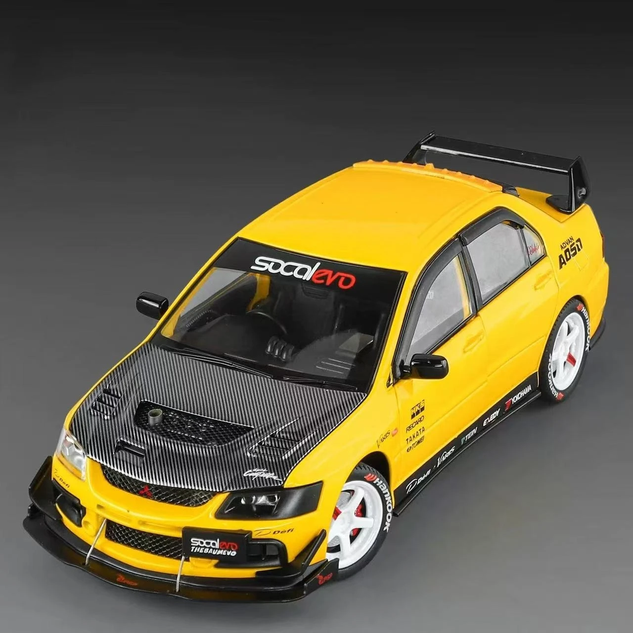 

1:24 Mitsubishi Lancer Evolution 9, модель спортивного автомобиля из сплава, металлическая модифицированная гусеничная гоночная машина, модель автомобиля, звуковой свет, подарки для детей