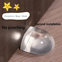 Self Adhesive Transparent Pc Door Stopper Floor Stopper  Wall Buffer Protector  Furniture Accessories Anti-Collision Door Holder