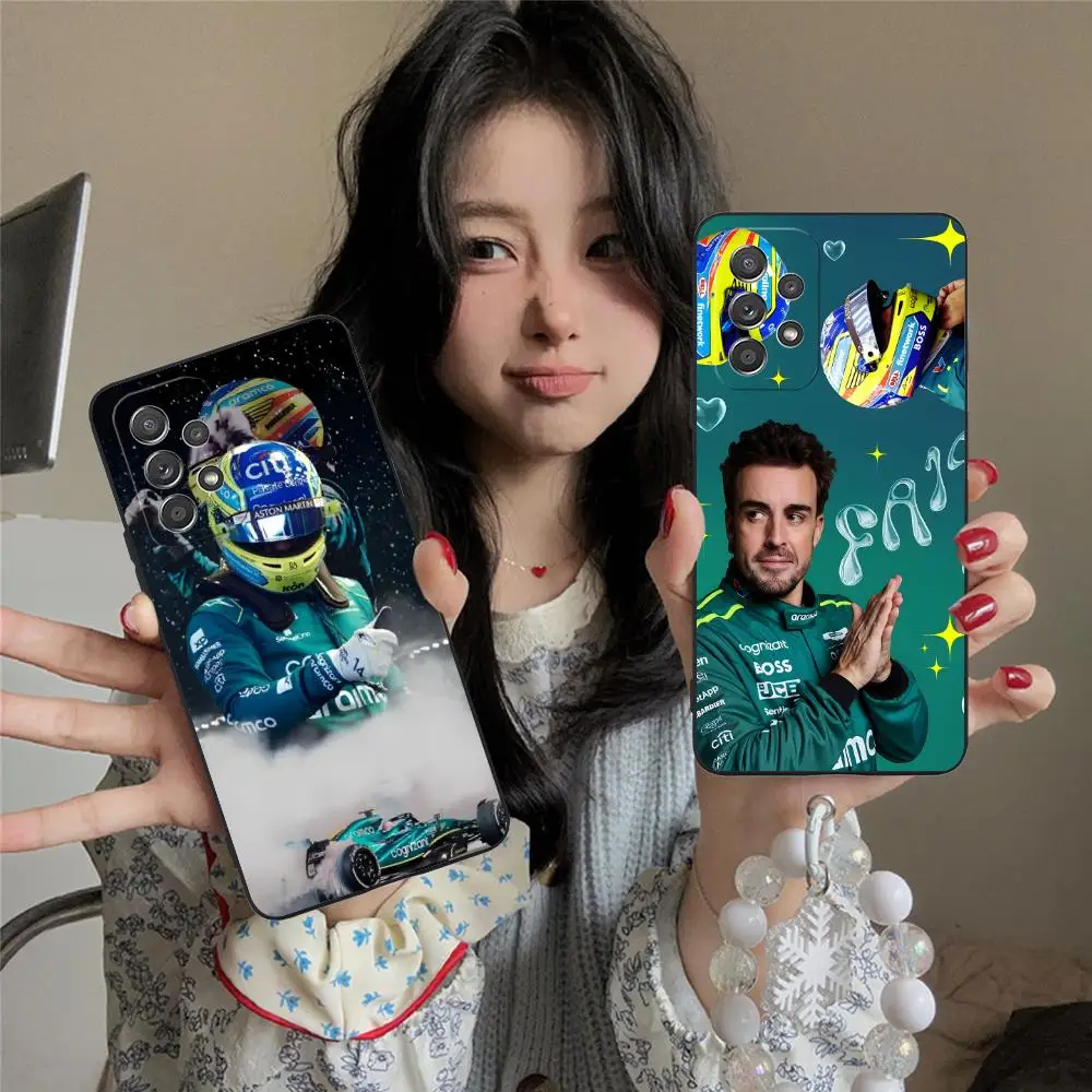 

Чехол для телефона Fernando A-Alonso для Samsung Galaxy A73 72 71 70 56 55 54 53 52 36 35 34 23 16 15 5G Black Pretty Cover Luxury