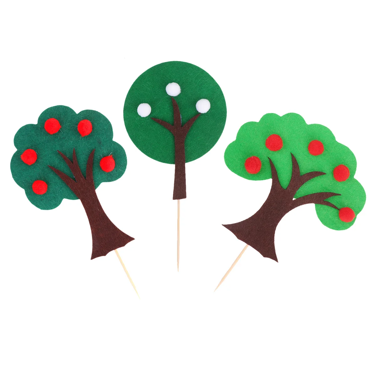

12 Pcs Flags Forest Picks Creative Toppers Dessert Decor Supplies Tree Shape Party Dessert Decor Party Christmas Cupcakes