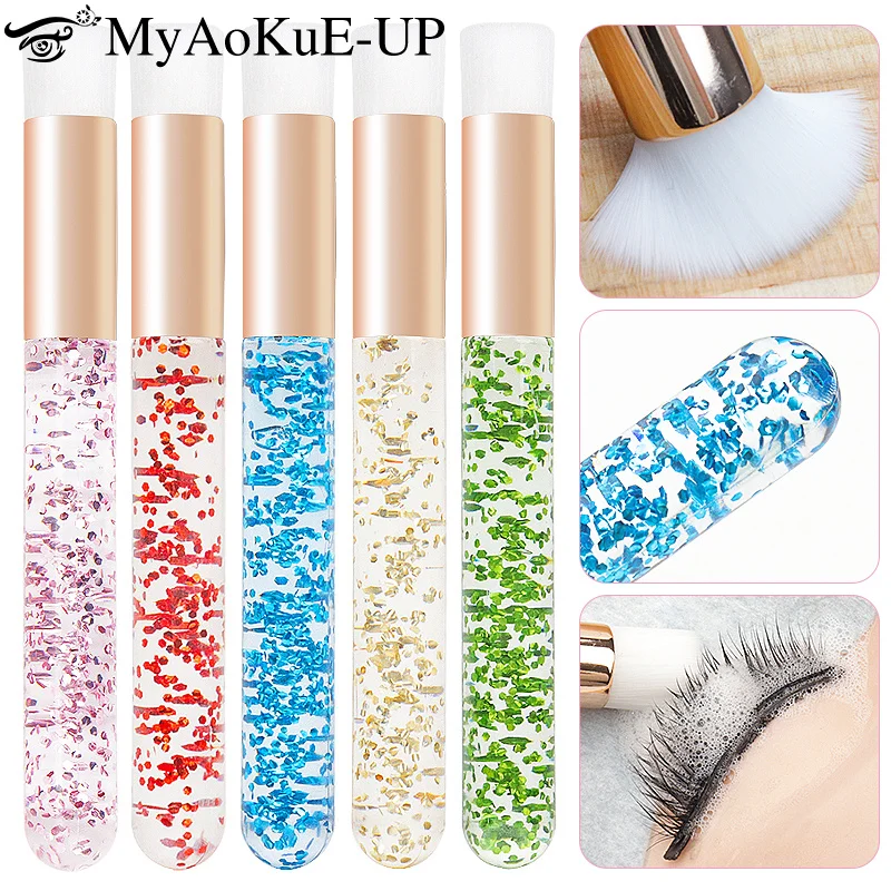 5 pçs cristal cílios escova de maquiagem lash extensão escovas limpas nariz cravo pele poros lavagem shampoo microbrush ferramentas beleza