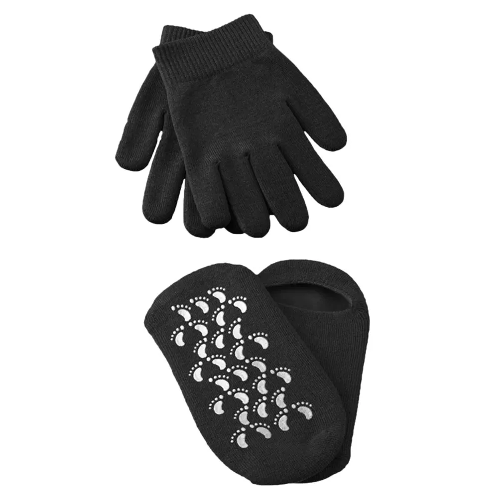 

2Pairs Gel Foot Cover and Gloves Moisturizing Spa Socks Hand Skin Care Softening Treatment for Cracked Dry Hands Feet