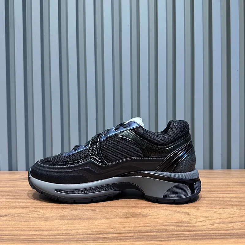 2026 Nieuwe Silver Horn King Dikke Zool Sportschoenen Heren Echt Leder Casual Shoes Cross-Border 23C Dad Shoes Leisure Sneakers - afbeelding 1