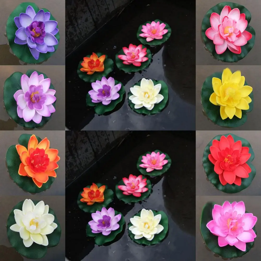 Artificial Water  Floating Flower Lotus Home Yard Pond Fish Tank Decor