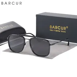 BARCUR Luxury Square Sunglasses for Men Gradient Lens Polarized Sun Glasses for Women Eyewear Oculos Accessory