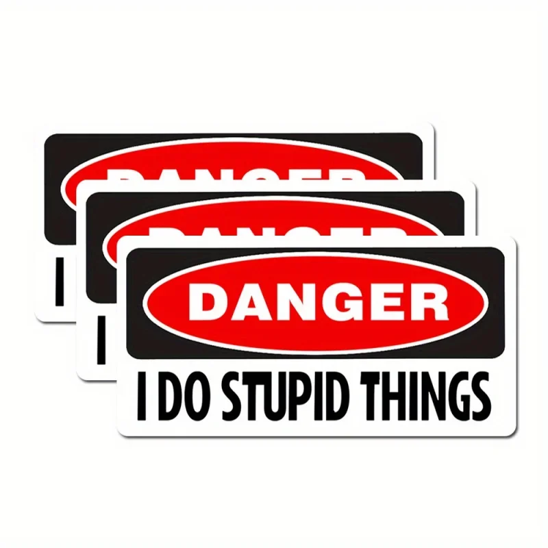 Helmet Hard Hat Decorative Vinyl Decals Danger I Do Things Waterproof Stickers for Car Exterior Decor