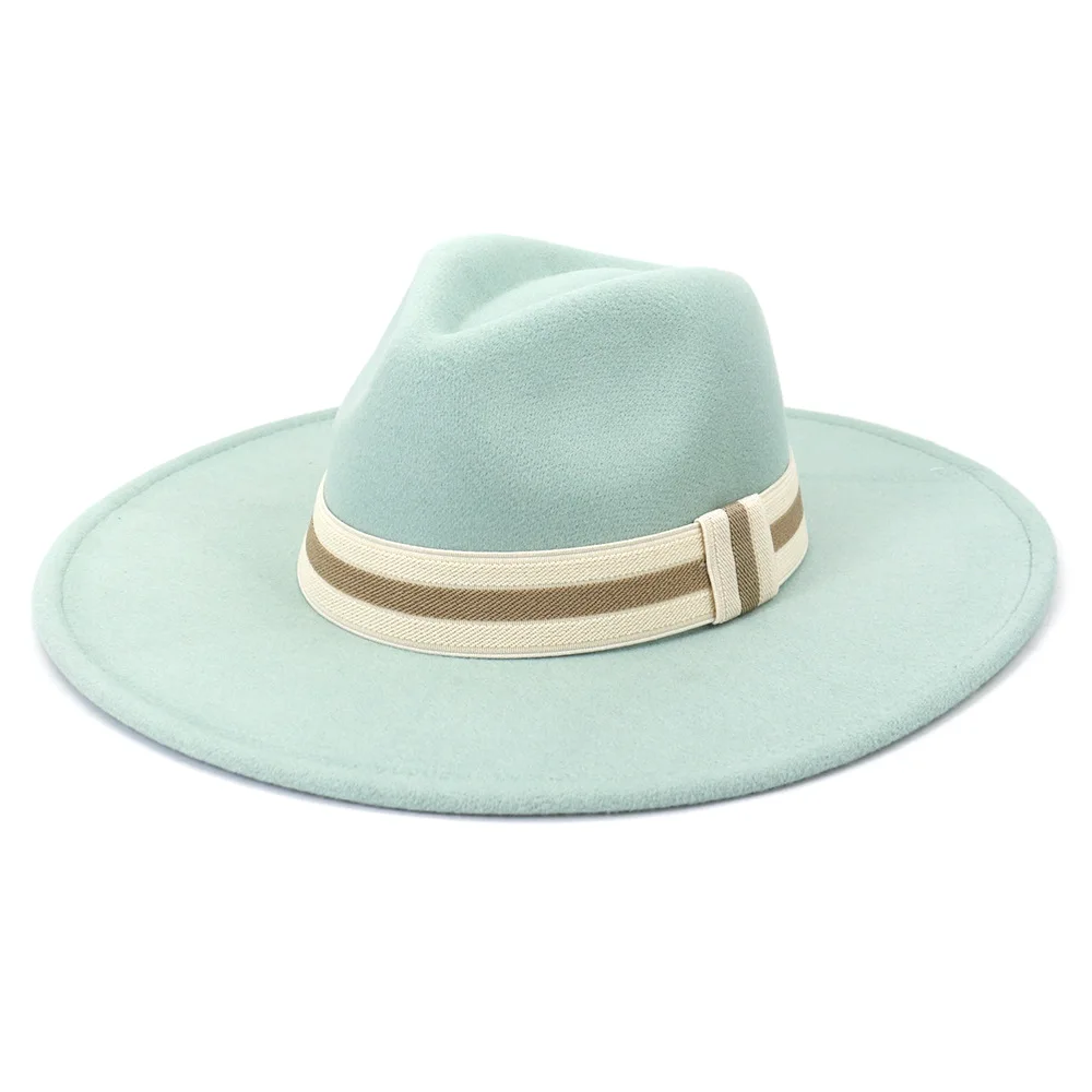 Big brimmed fedora hat fruit green rope accessories fedora hat men's panama hat fedora hat large brimmed hat church hat