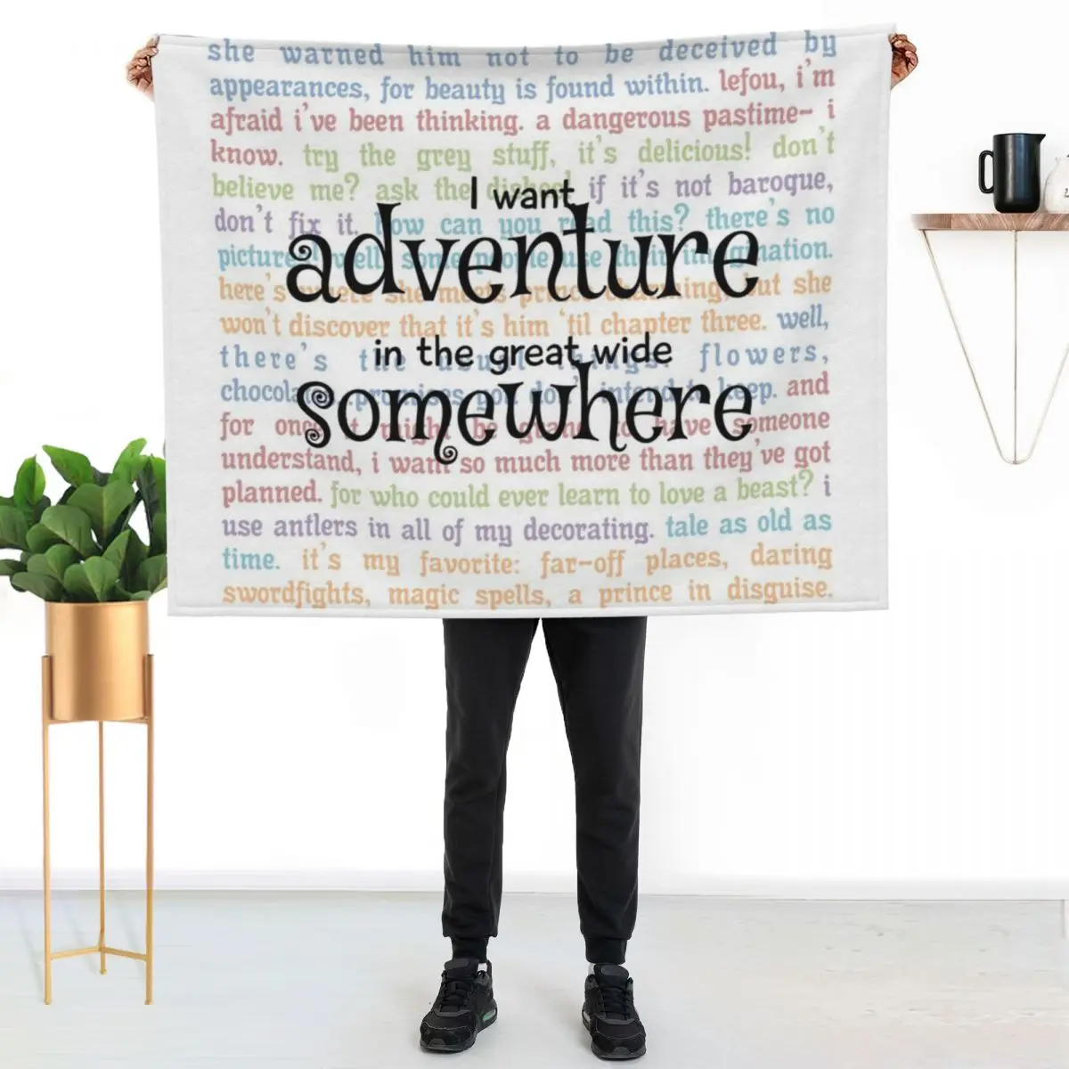 

I Want Adventure in the Great Wide Somewhere Throw Blanket Reusable Durable Soft Blanket for All Seasons