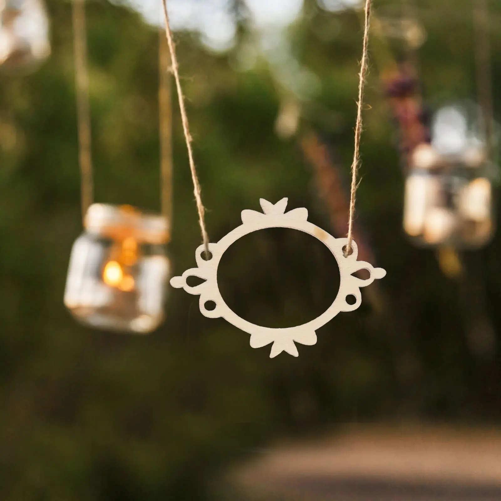 

60pcs Wooden Slices Diy Craft Cutouts Unpainted Natural Wood Pieces For Home Decor Holiday Thanksgiving Ornament Hanging Crafts