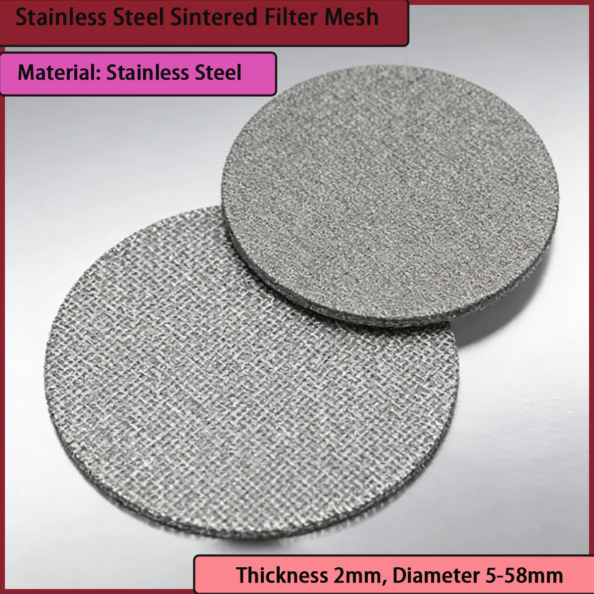 

Stainless steel sintered filter mesh with a diameter of 5-58mm is used in petrochemicals, water treatment, etc