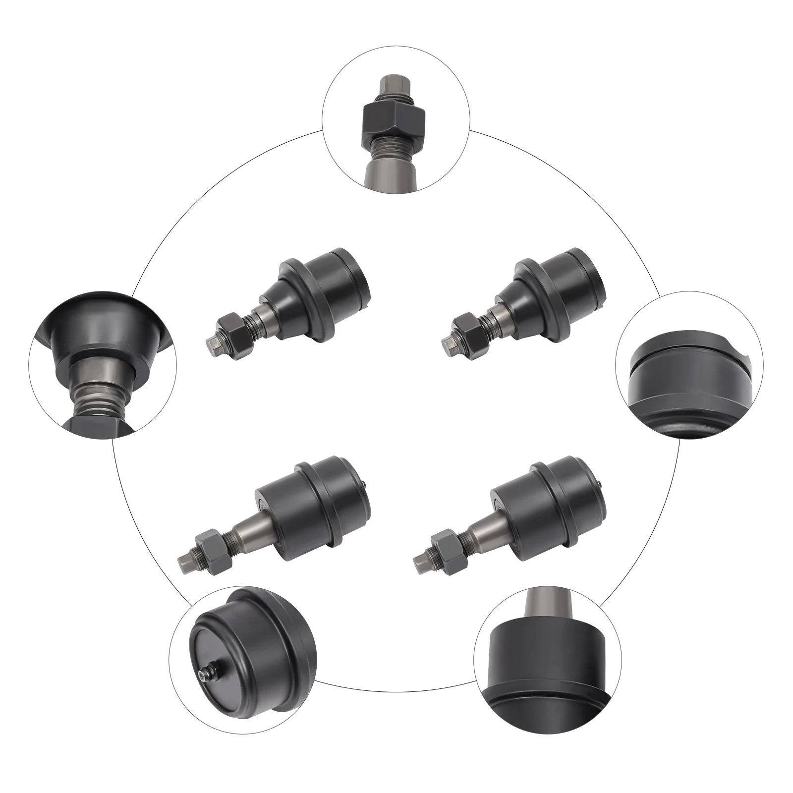 4 Stuks Kogelgewrichten Set, 45 # Stalen Onderste Kogelgewricht Set Voor 2013 2022 Ontwijkram 2500/3500 Vrachtwagen Oem #1420Bjpack