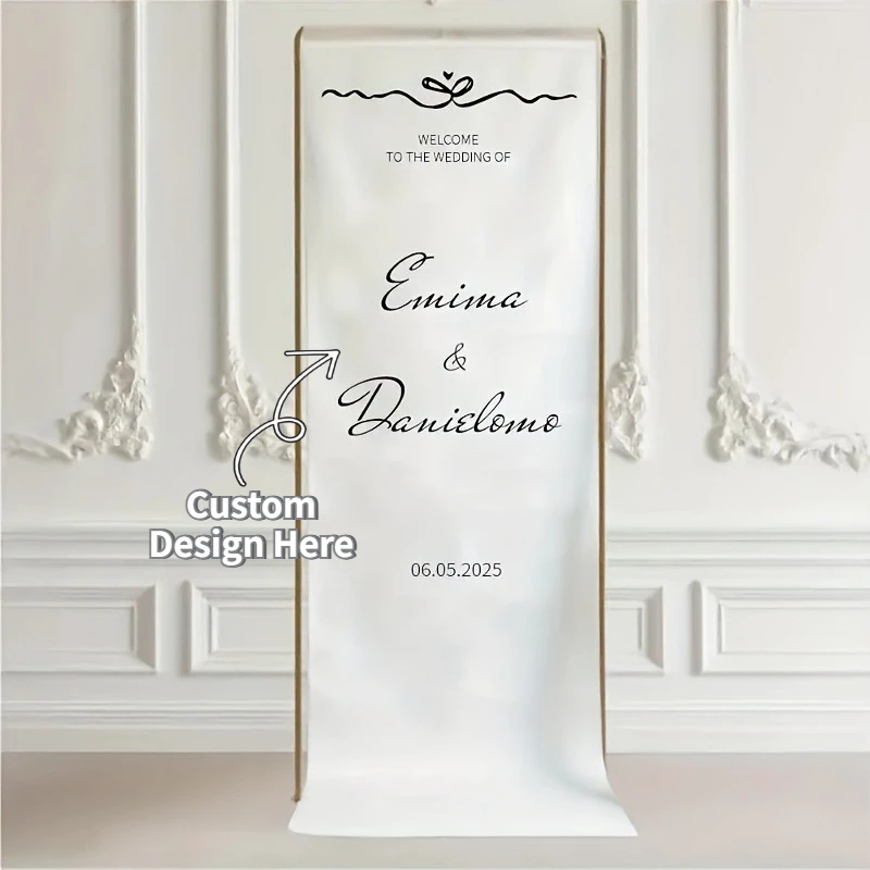 Custom 1pc Wedding Draping Cloth Background Banner, Personalized Weddings, Birthdays, Baby Shower Indoor Outdoor Entrance  Decor
