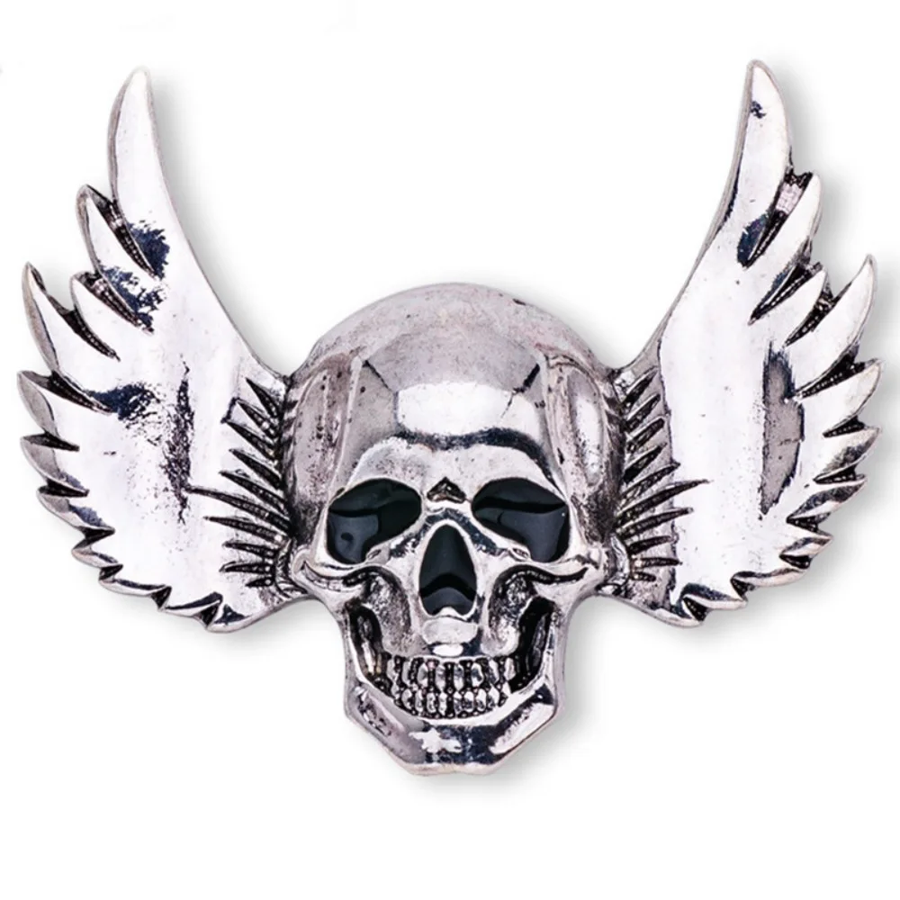 

1pc Gothic Skull Wings Metal Pin Men's Coat Dress Badge Brooch Halloween Accessories Gift