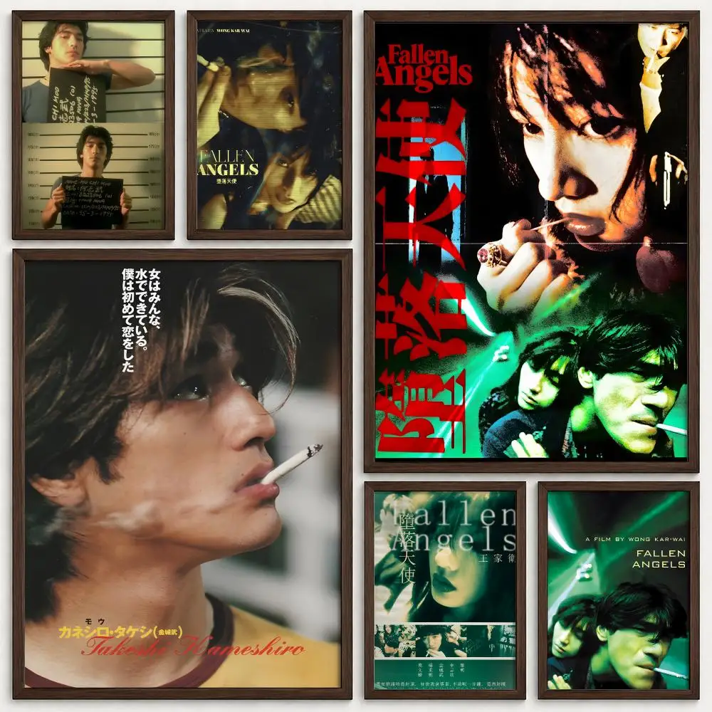 Movie Fallen Angels 1995 Poster Self‑Adhesive Waterproof PP Poster Coffee House Bar Wall Art Sticker Room Home Decor