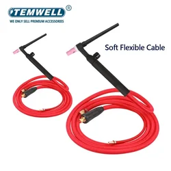 WP17 WP17FV TIG Welder Gun Welding Torch 150A 3m Soft Red Hose Flexible Gas Valve Quick Connector DKJ10-25 35-50