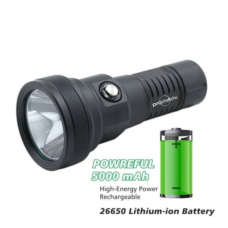 Aluminum SST40 2500 Lumen Diving Light IP68 Waterproof 100M Underwater Scuba Torch Lamp