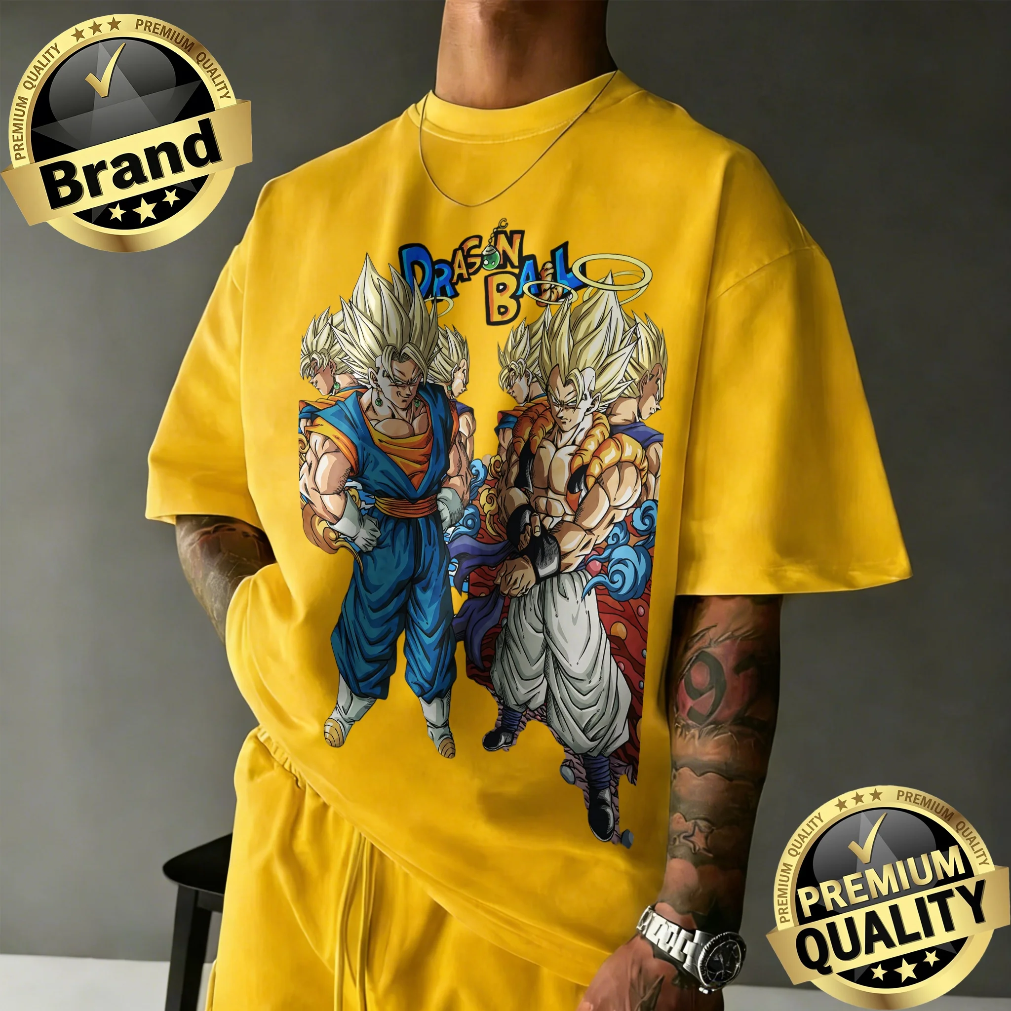 2026 New Hot Summer 2026 Summer Dragon Ball Z Oversized T-shirt for Men Women Kids Vegito Gogeta Super Saiyan Retro Print Tee - view 5