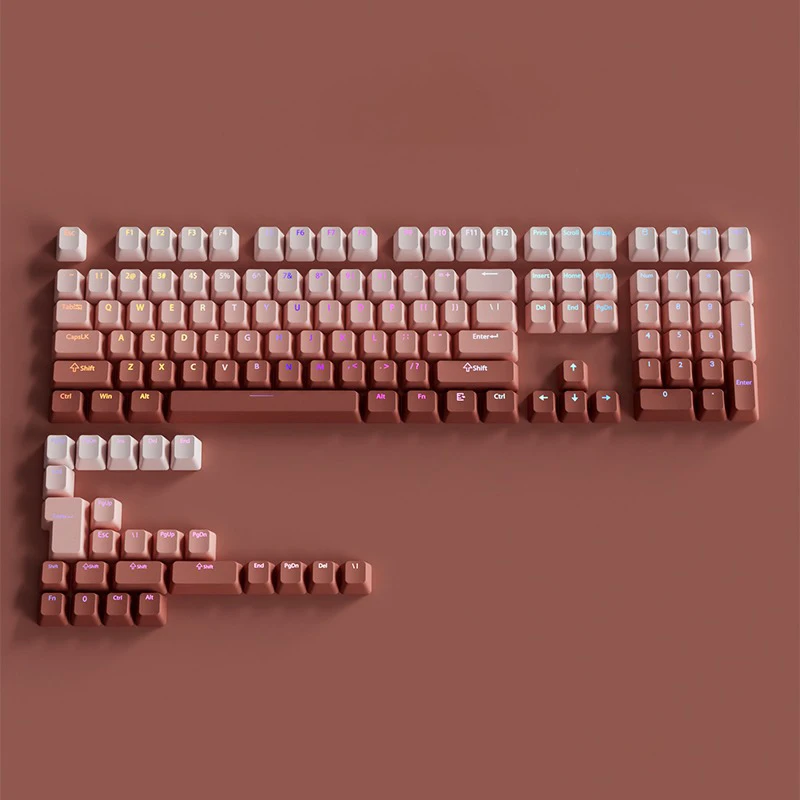 

Gradient OEM Profile PBT Keycaps For Cherry Mx Switch Mechanical Keyboard backlit RGB Keycap Pink White ISO Layout Key caps DIY
