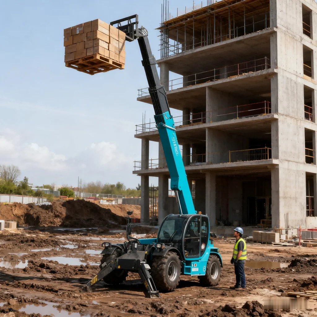 Agricultural Machine Diesel Engine Telehander 3 Ton 4 Ton Telescopic Telehandler Forklift With with Hydraulic Outriggers EPA