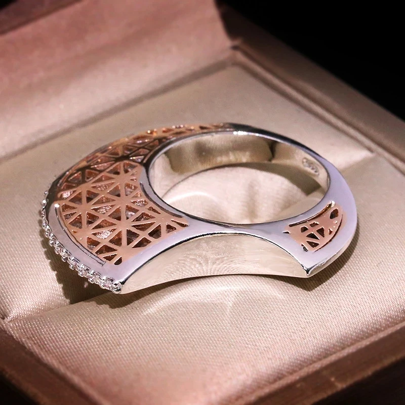 Nuove donne anello S925 argento colore zirconio moda riso serie forma di luna personalità gioielli innovazione regalo commemorativo