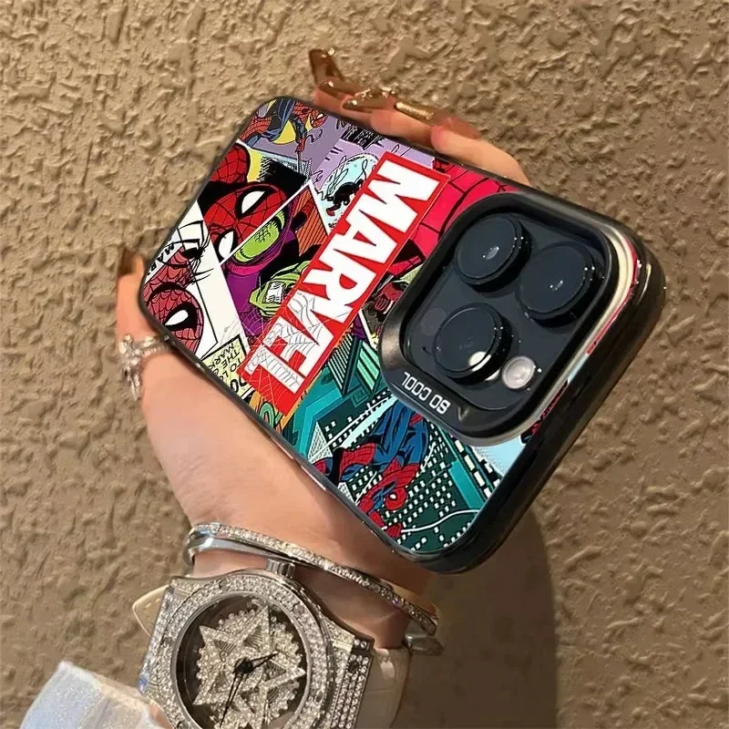 マーベル-スパイダーマン電話ケース,スタンドカバー付きケース,超クールなネット,iPhone 16,14,12,13,11,15 pro max,xr,x,xs,max,7 8 plus,y2k