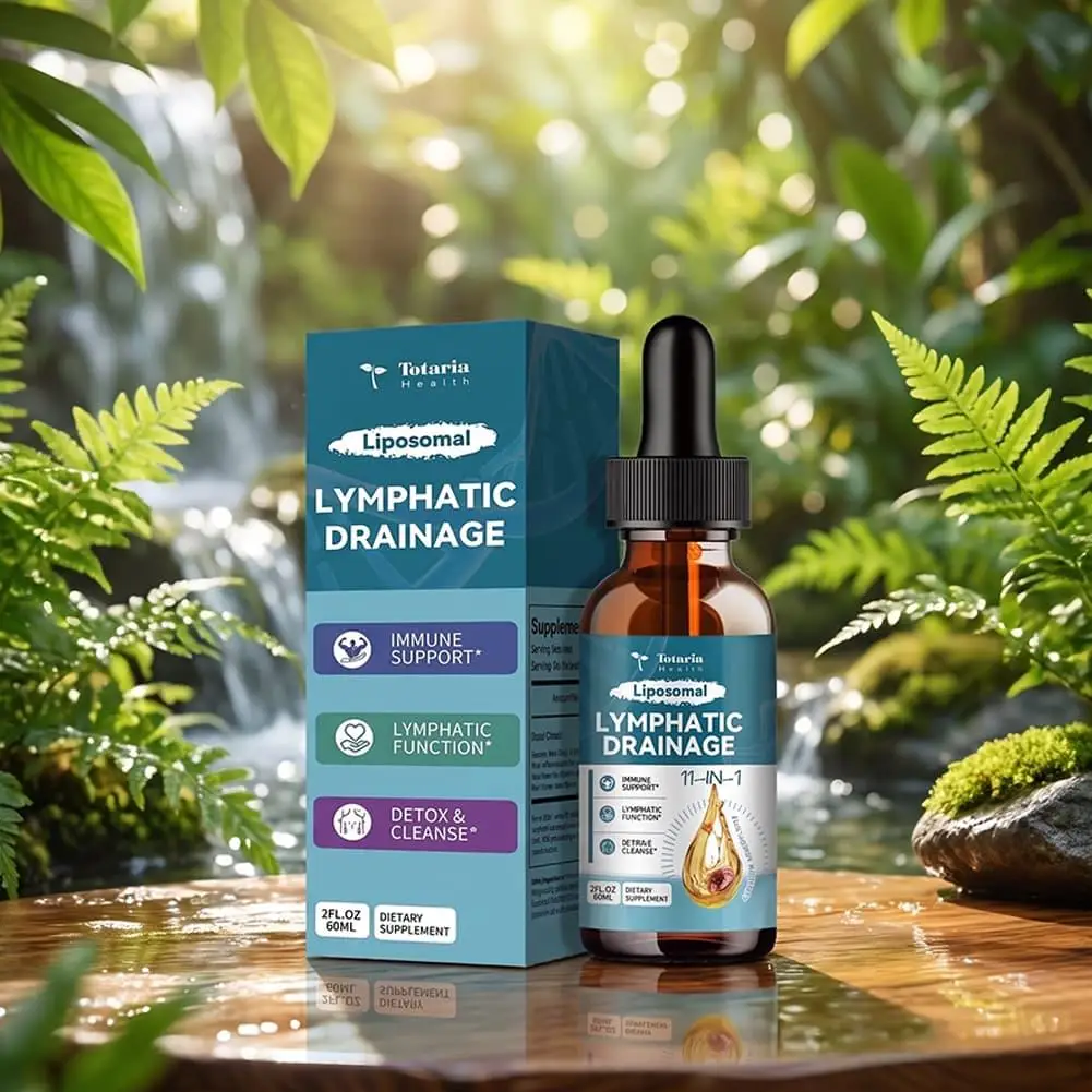 60ml Lymphatic Drainage Drops Liposomal Herbal Extract Formula 11 in 1 Liquid Supplement Circulation Support Daily Care