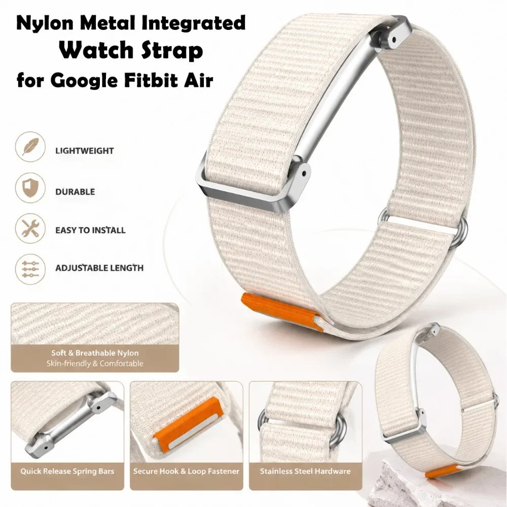 Nylon-Uhrenarmband für Google Fitbit Air, atmungsaktiv, für mehrere Anlässe, tägliches Tragen, Ersatzarmband, passend für Google Fitbit Air