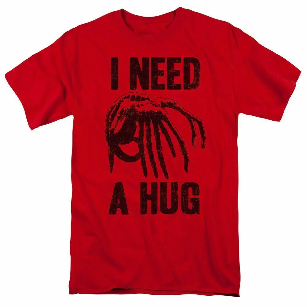 

Alien Need A Hug T Shirt Mens License Movie Sci-Fi Horror Classic Tee Red