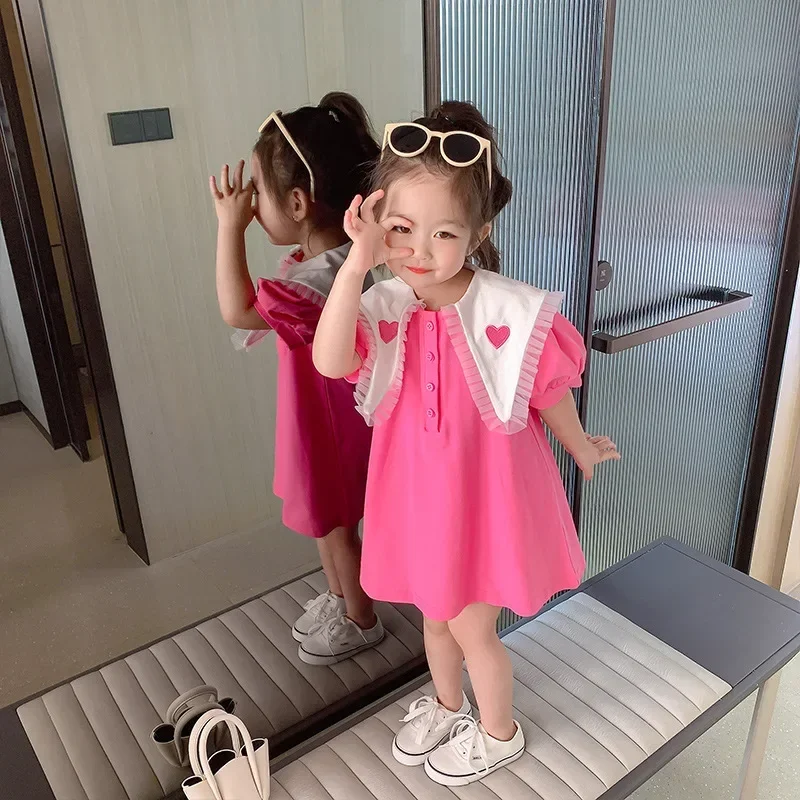 Vestido de princesa de estilo coreano para niña, vestido de verano para niña pequeña