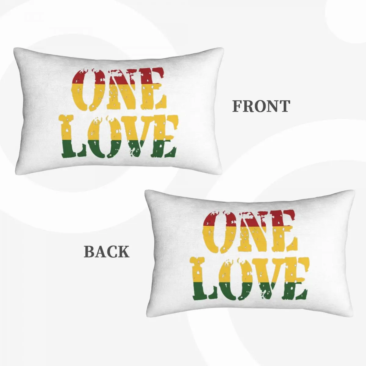 Harajuku Vintage Style Arts Bob Marley One Love Rectangle Pillowcase Cushion Cover Decor Bedroom Bed Home Comfort Throw Pillow