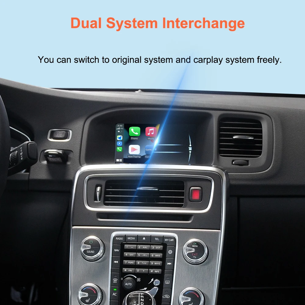 Bonroad Wireless CarPlay Android Auto OEM-Bildschirm-Upgrade-Decoder-Box für Volvo XC60 V60 V40 S60 2015-2019 mit 7-Zoll-Bildschirm Airplay – Detail 7