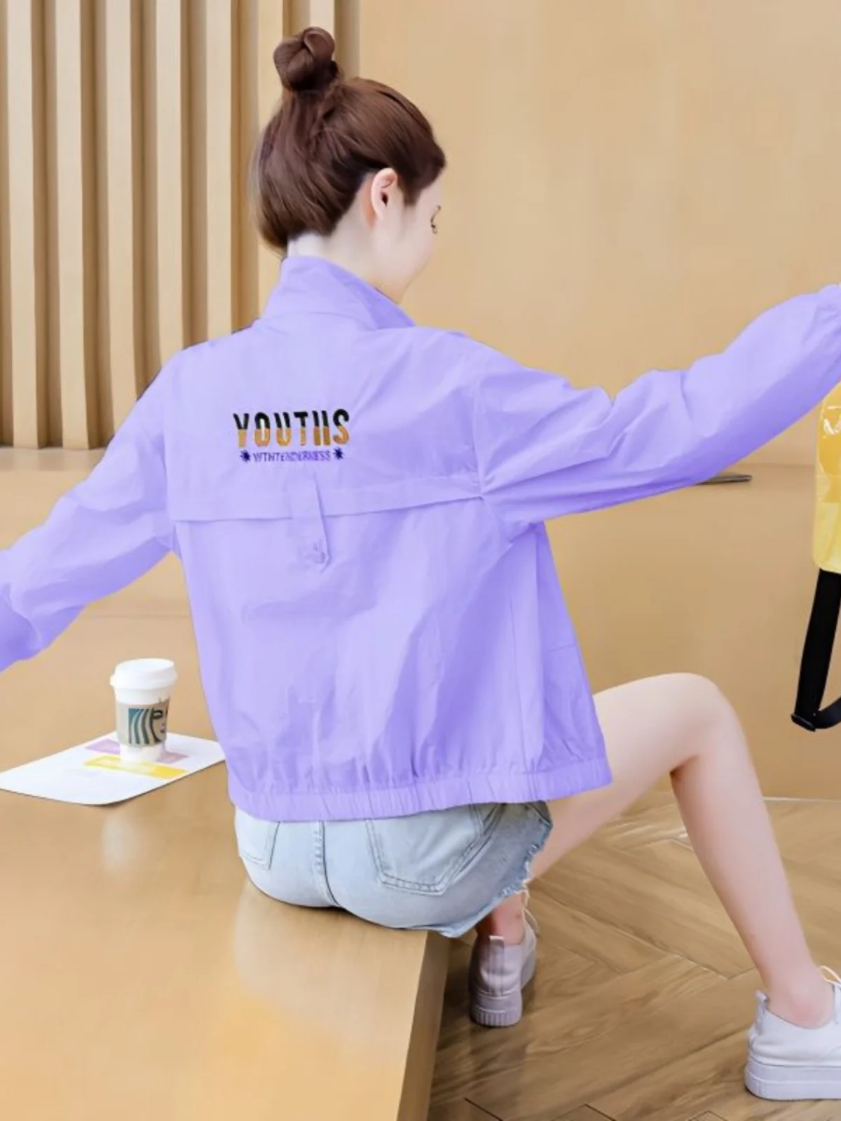 Summer Short Ice Silk Sun Protection Women's Cardigan Thin Outerwear Breathable Light Weight Fitted Top Commute Style Loose Fit