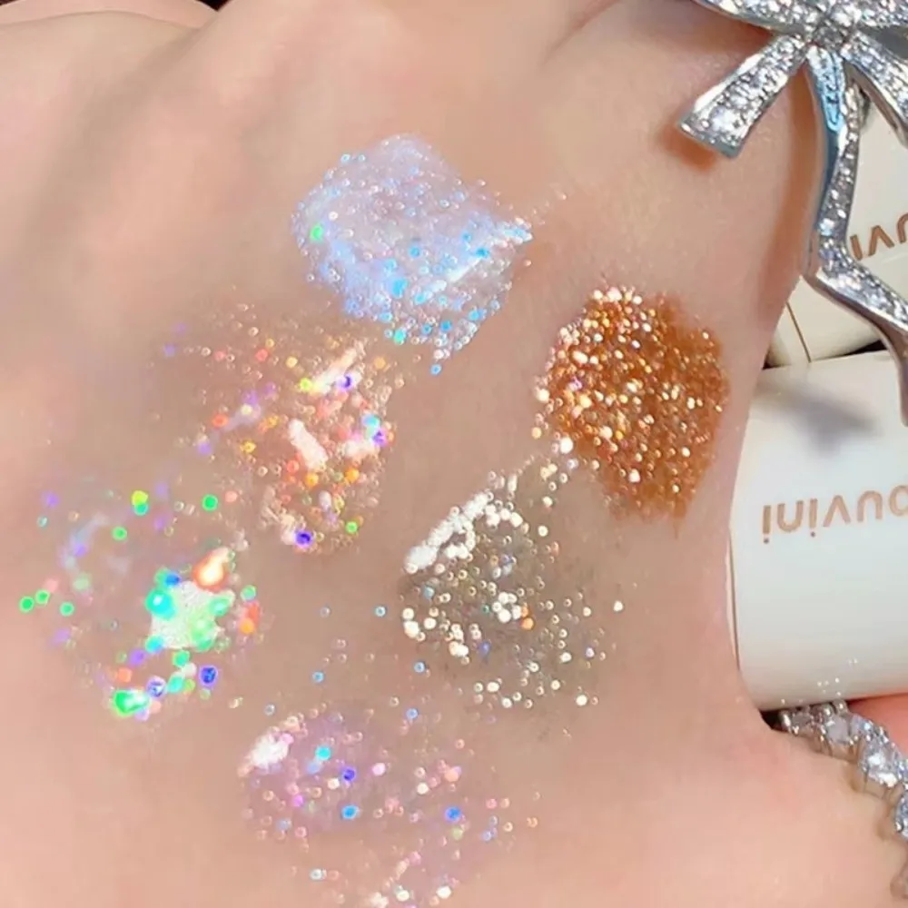Nieuwe Parelmoer Oogschaduw Stick Langdurige Knipperende Vloeibare Oogschaduw Glitter Gemakkelijk duizelig Markeerstift Dames Cosmetisch