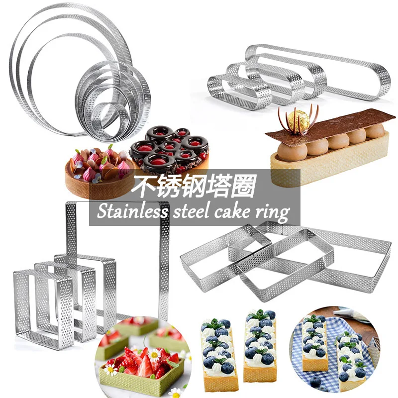 Round Square Cake Molds Stainless Steel Mousse Biscuit Desse