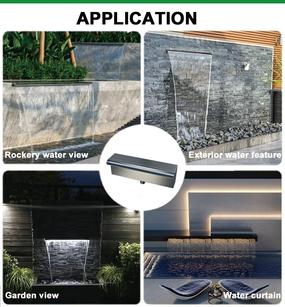 2026 Modern Garden Decorative 304 Stainless Steel Waterfall Art Rectangle Sphere and Landscape Decoration From China Supplies