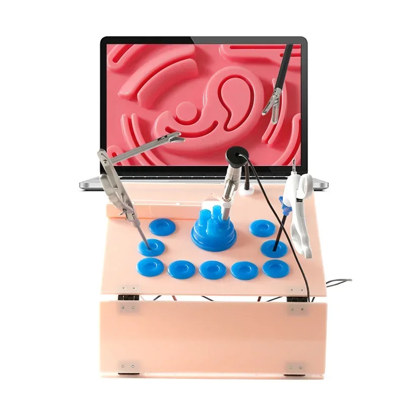 

Laparoscopic Training Simulator 4 Instruments Endoscope 10 Modules Intra-abdominal Suture and Knot Training Medical Teaching