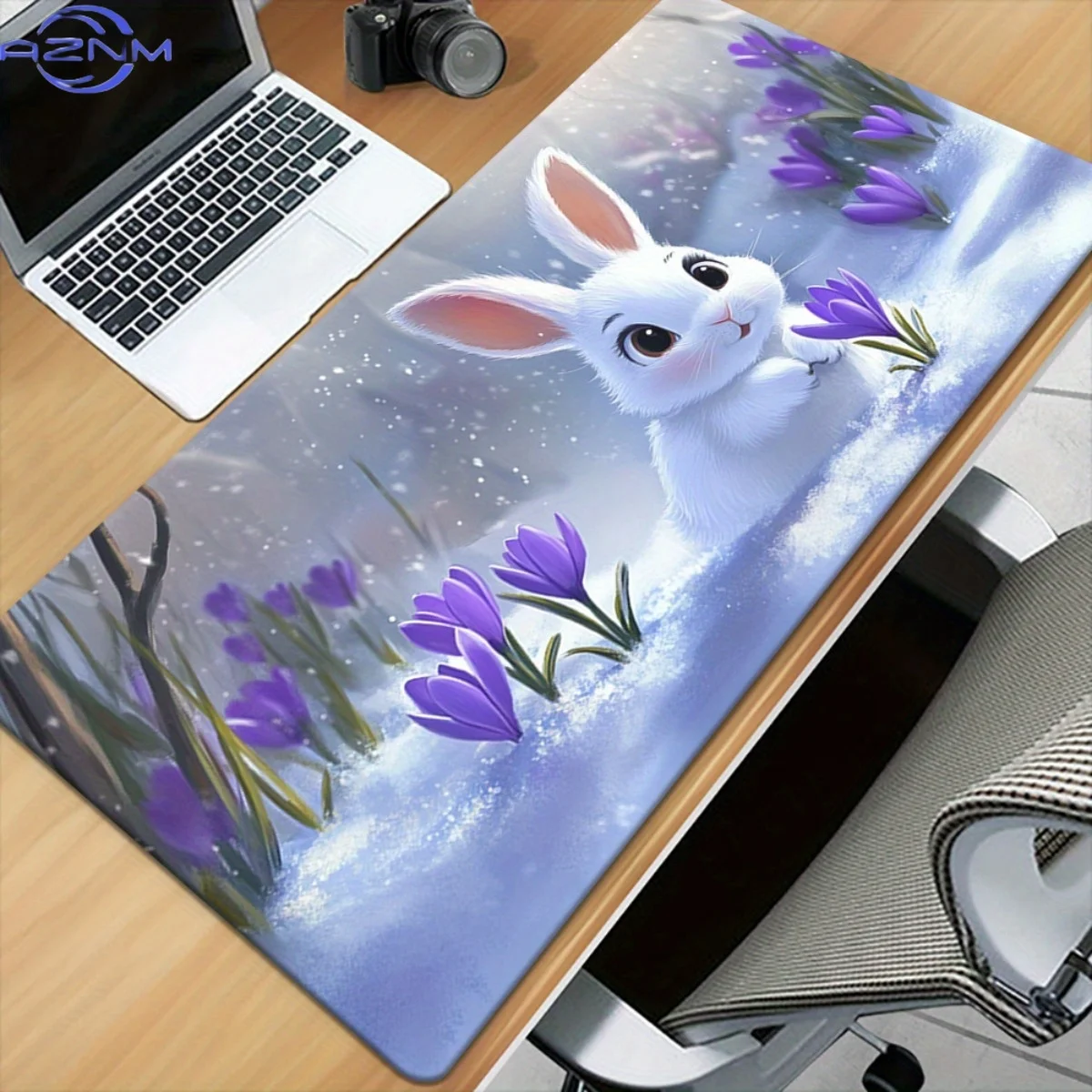 1pc Bunny in Snow Pattern HD Printed Pad for Desk, Multi Functional XXL Mousepad, Keyboard Gaming Mouse Mats, Office Computer PC