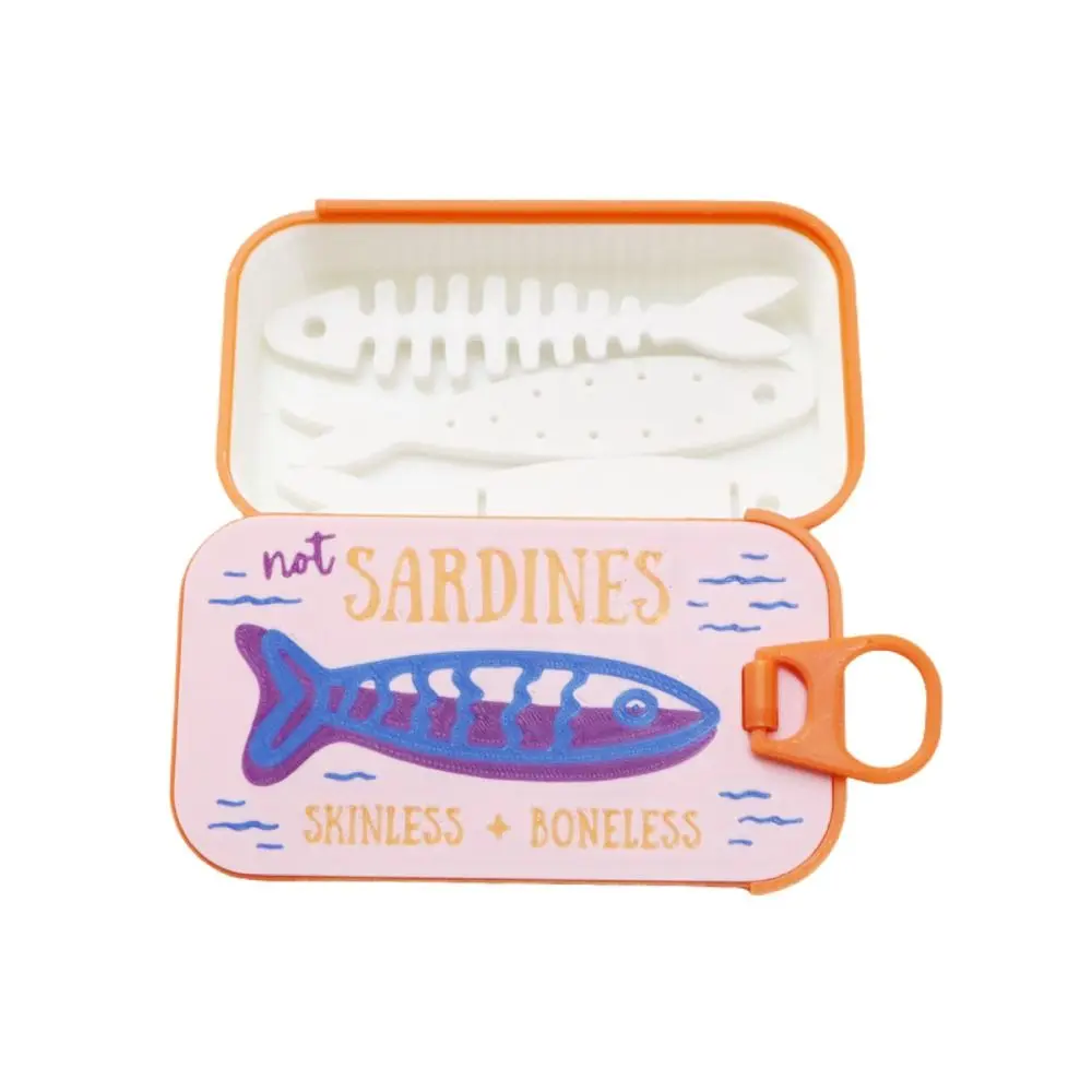 1Pc/set 3D Printed Sardine Tin Jewelry Box Durable Multi Functional Jewelry Display Organizer Creative Decorative