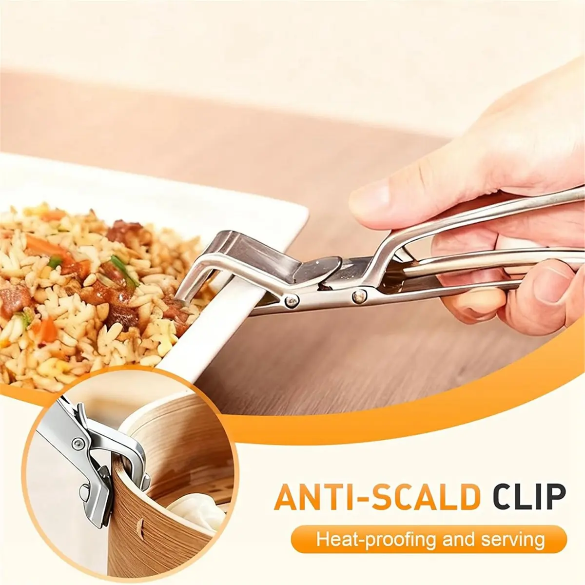 Oct Sale New Type of Heat-Resistant Stainless Steel Clamp, Kitchen Gadget for Bowls, Dishes, Pots, and Plates