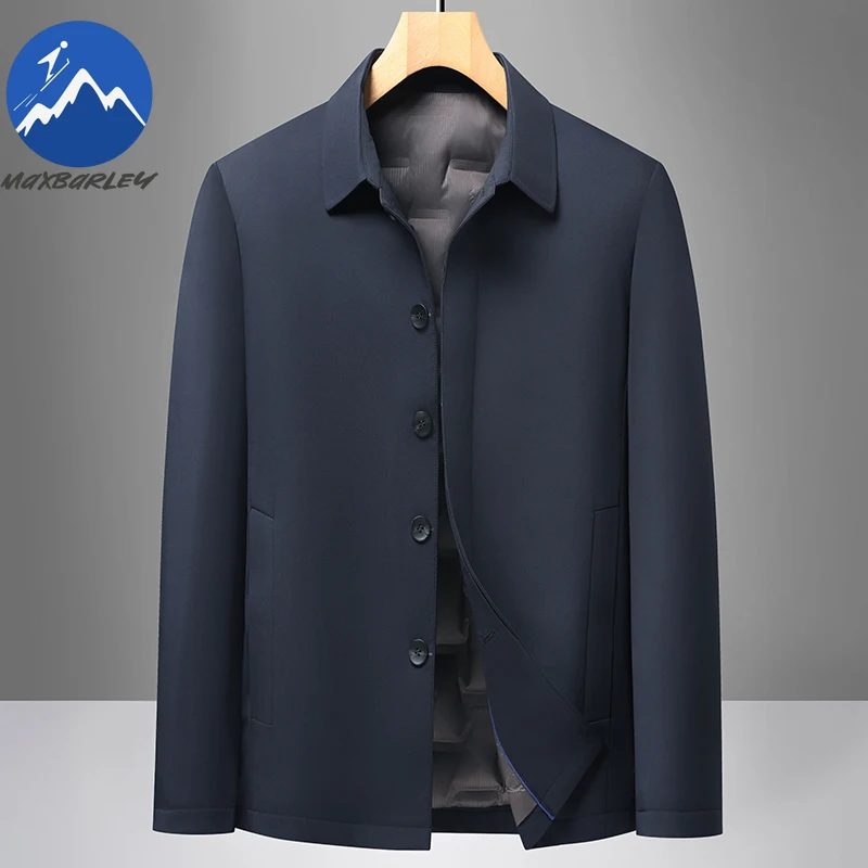 Maxbarley New Men Down Jacket Thickened Commute Office Lightweight Padded Jacket Premium Detachable Inner Layer Warm Winter Coat
