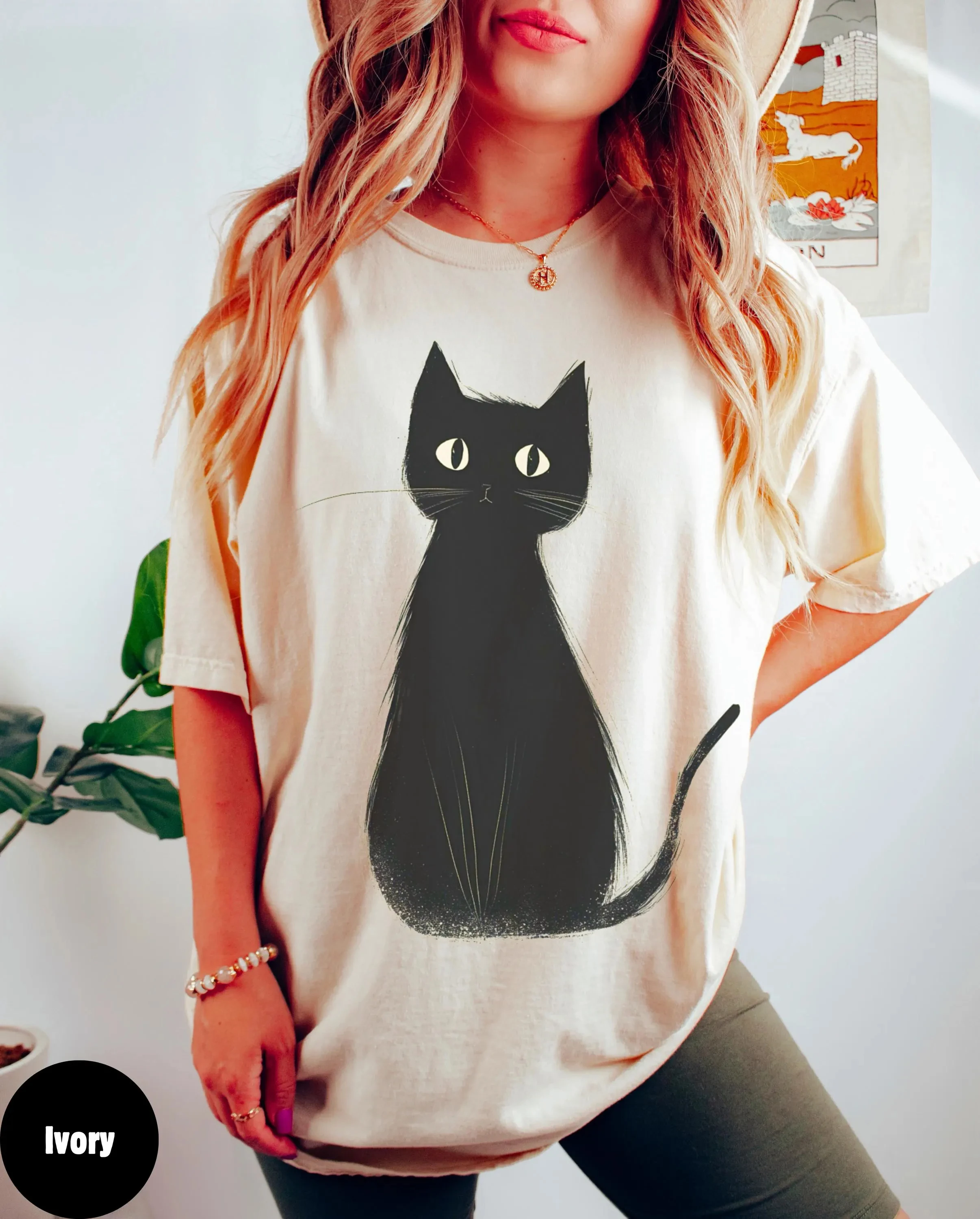 

Женская футболка больших размеров с черным котом для девочек, хлопковая дышащая футболка для любителей кошек, модная и универсальная уличная одежда унисекс большого размера
