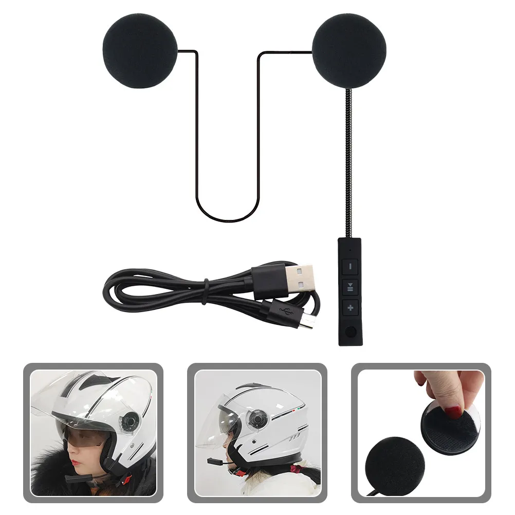 

Motorcycle Wireless Headset for Built-in 5Mm Sponge Light-Up Charging Indicator Universal Fit All Helmets Hands-Free Call