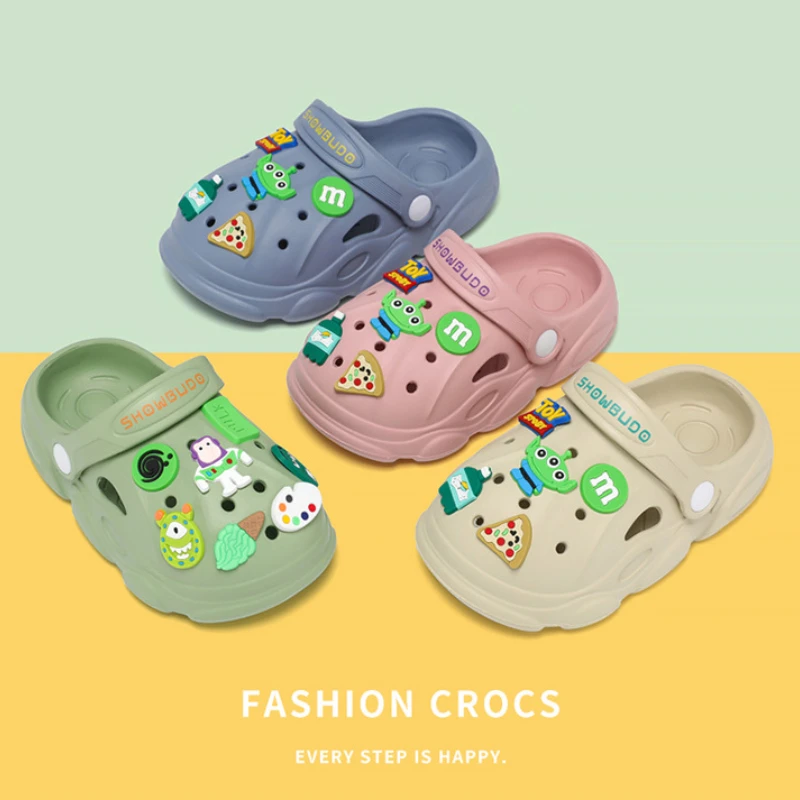 

2023 Summer New Kids' Hollow Out Clogs Boys Girls DIY Shoes Lovely Anti-slip Outdoor Mules & Clogs Beach Sandals for Toddlers