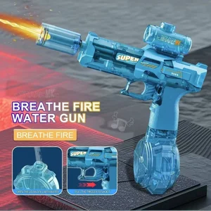 Firelight Electric Continuous-Fire Water Gun with Integrated Pulse Flame Light Effects - Self-Loading  Recoiling Children's Toy